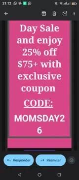 MOMSDAY26 coupon verification screenshot