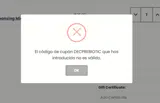 DECPREBIOTIC coupon verification screenshot