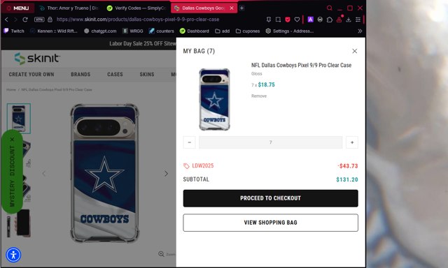 SkinIt checkout page showing SkinIt promo code box | Screenshot taken by SimplyCodes community member on Sep 2, 2025