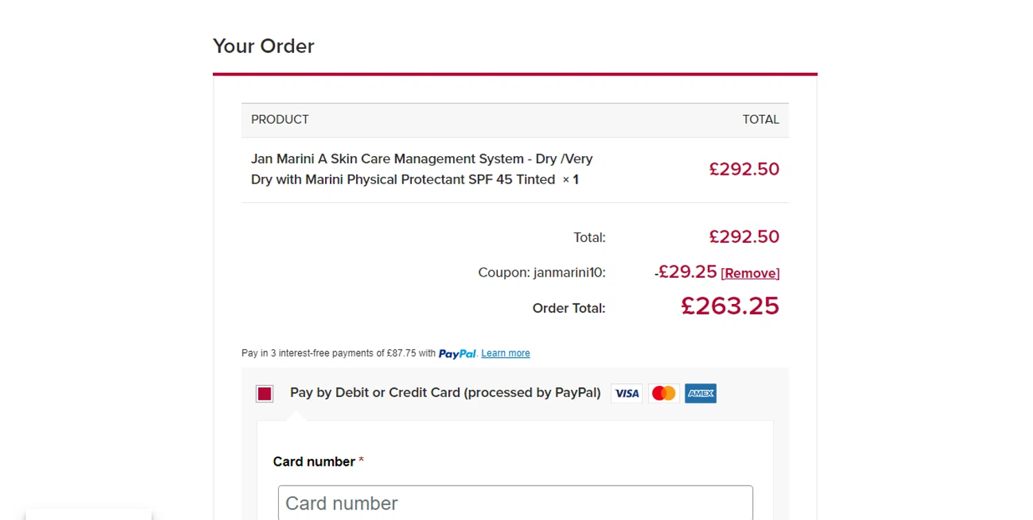 SkinMaze checkout page showing SkinMaze promo code box | Screenshot taken by SimplyCodes community member on Oct 19, 2024