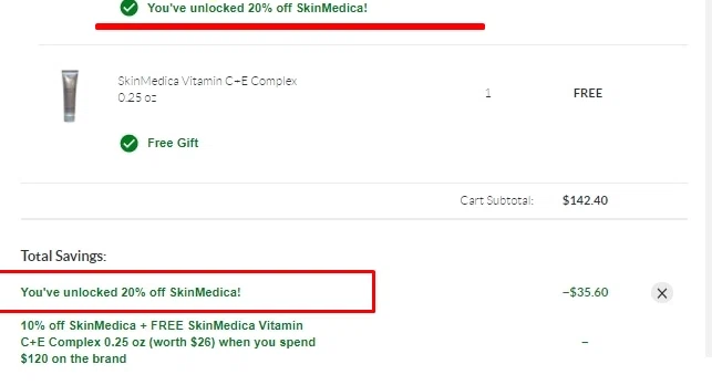 SkinMedica checkout page showing SkinMedica promo code box | Screenshot taken by SimplyCodes community member on Oct 23, 2020