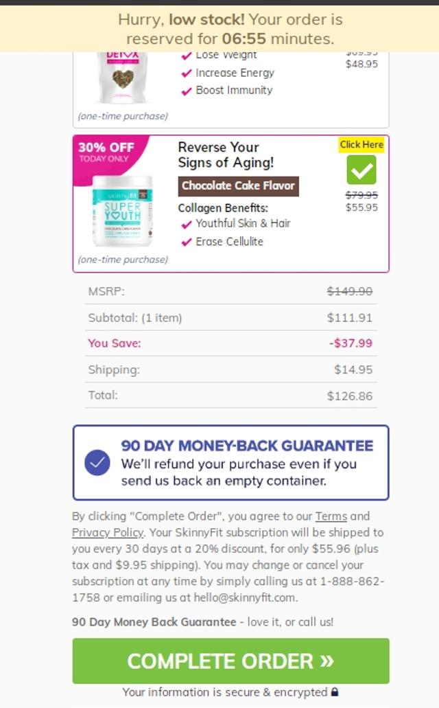 SkinnyFit checkout page showing SkinnyFit coupon code box | Screenshot taken by SimplyCodes community member on Jan 10, 2021