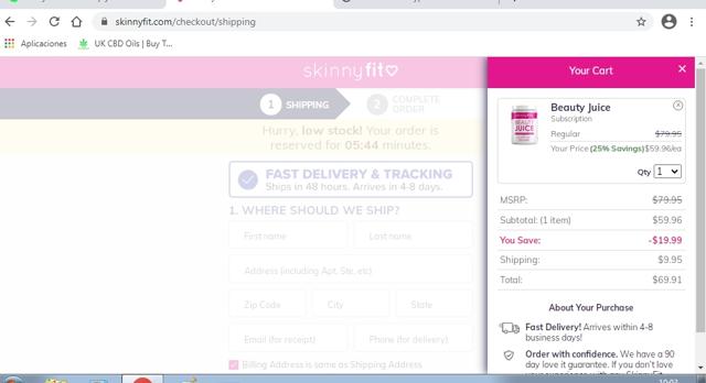 SkinnyFit checkout page showing SkinnyFit coupon code box | Screenshot taken by SimplyCodes community member on Mar 8, 2021
