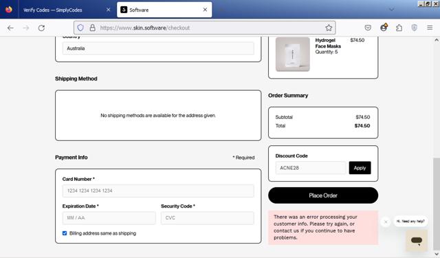 Software checkout page showing Software promo code box | Screenshot taken by SimplyCodes community member on Apr 30, 2024