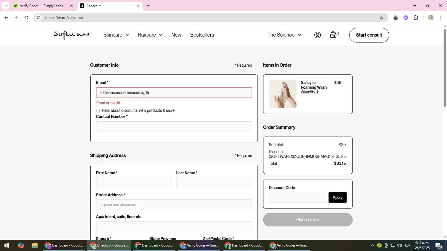 Software promo code screenshot showing code softwarexmodernmusemag15 applied at Software checkout page. Uploaded by SimplyCodes community member NobleScholar4826 on May 26, 2025