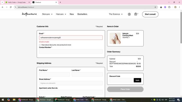 Software checkout page showing Software promo code box | Screenshot taken by SimplyCodes community member on May 26, 2025