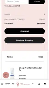 SkinSolutions.MD coupon verification screenshot