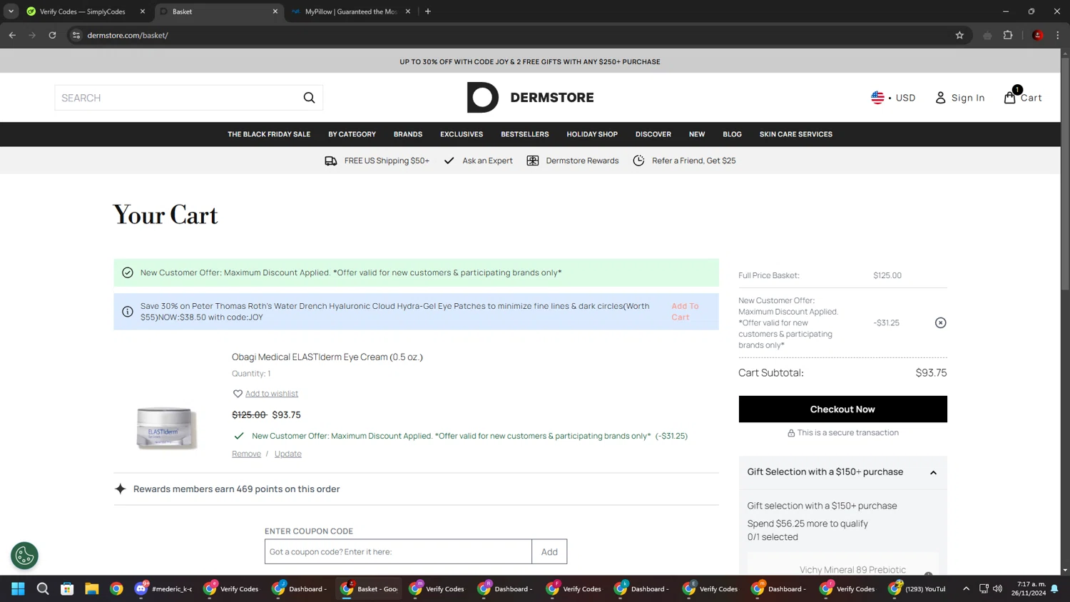 where to use SkinStore promo code box