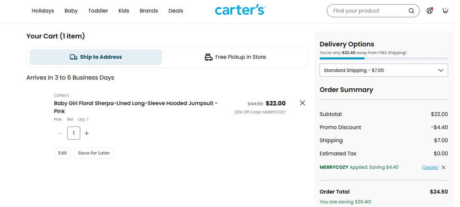 Skip Hop promo code screenshot showing code MERRYCOZY applied at Skip Hop checkout page. Uploaded by SimplyCodes community member jesspea on Oct 25, 2025