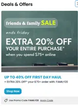 FAMILY20 coupon verification screenshot