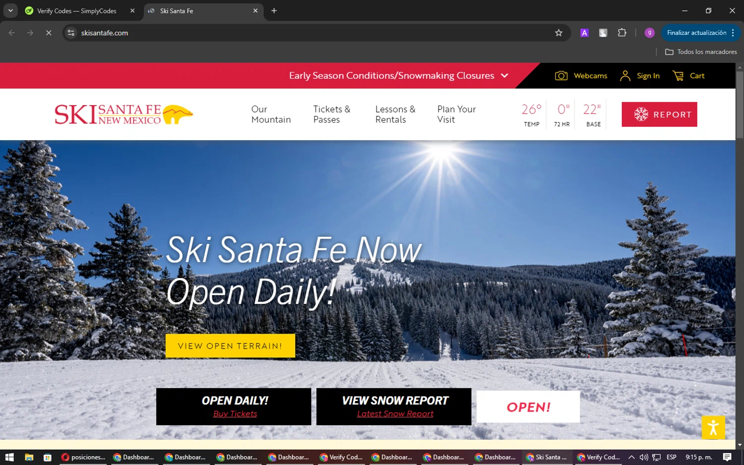 Ski Santa Fe checkout page showing Ski Santa Fe promo code box | Screenshot taken by SimplyCodes community member on Dec 16, 2024