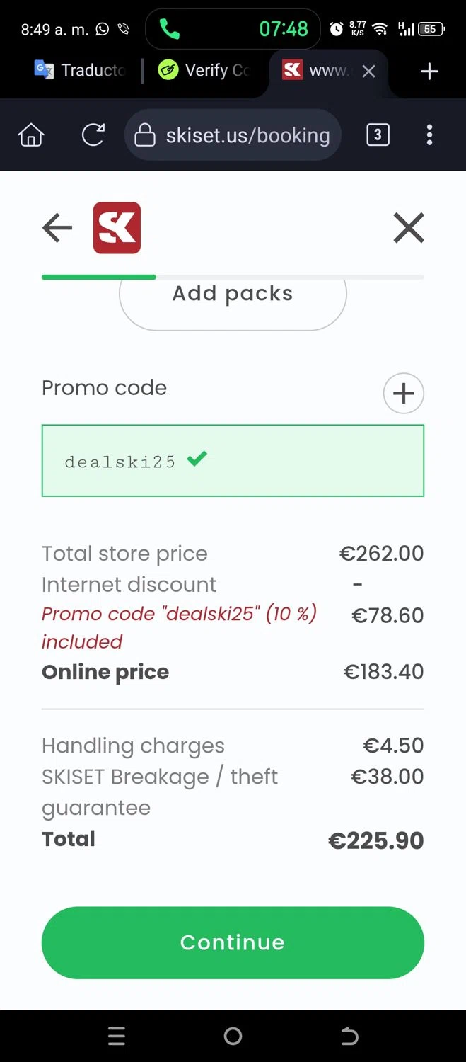 how to use Skiset coupons
