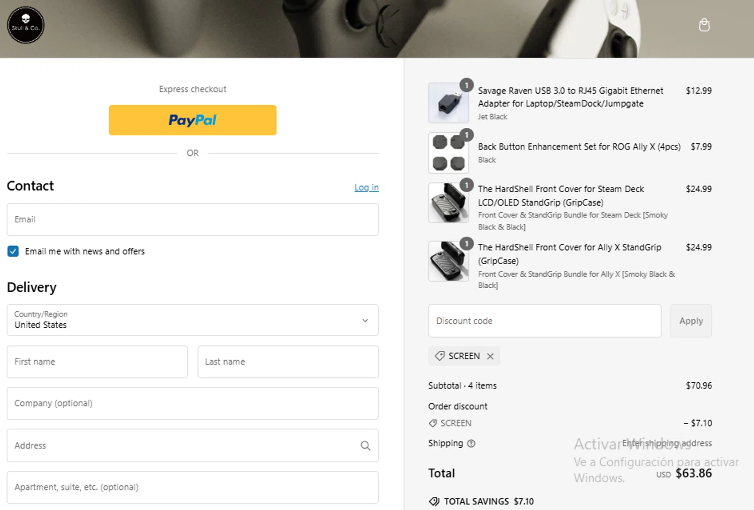 Savage Raven promo code screenshot showing code SCREEN applied at Savage Raven checkout page. Uploaded by SimplyCodes community member toti2222 on Jan 30, 2025