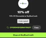 SkyBlueCredit coupon verification screenshot