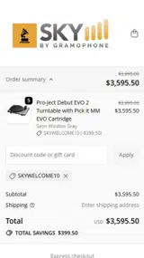 SKYWELCOME10 coupon verification screenshot