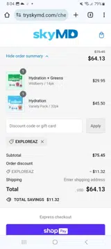 EXPLOREAZ coupon verification screenshot