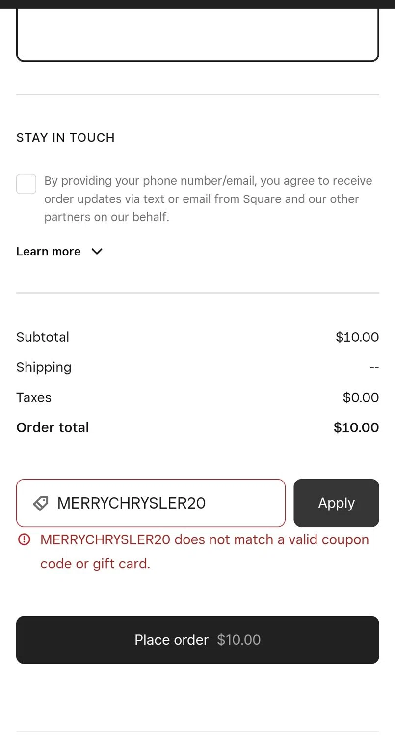 Skyn Studio promo code screenshot showing code MERRYCHRYSLER20 applied at Skyn Studio checkout page. Uploaded by SimplyCodes community member Yuskecoder426913 on Jan 20, 2025