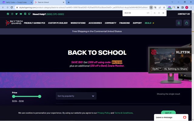 Skytech Gaming checkout page showing Skytech Gaming promo code box | Screenshot taken by SimplyCodes community member on Sep 21, 2023