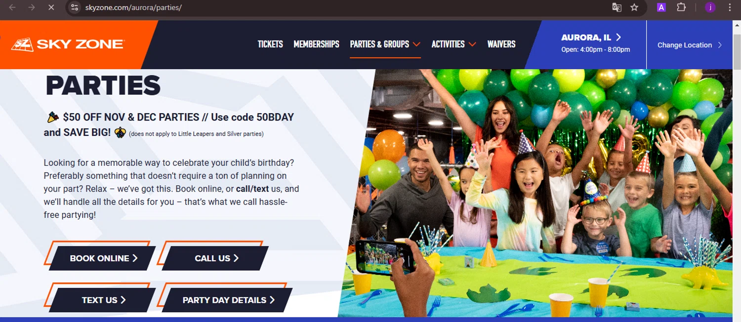 where to use Sky Zone promo code box