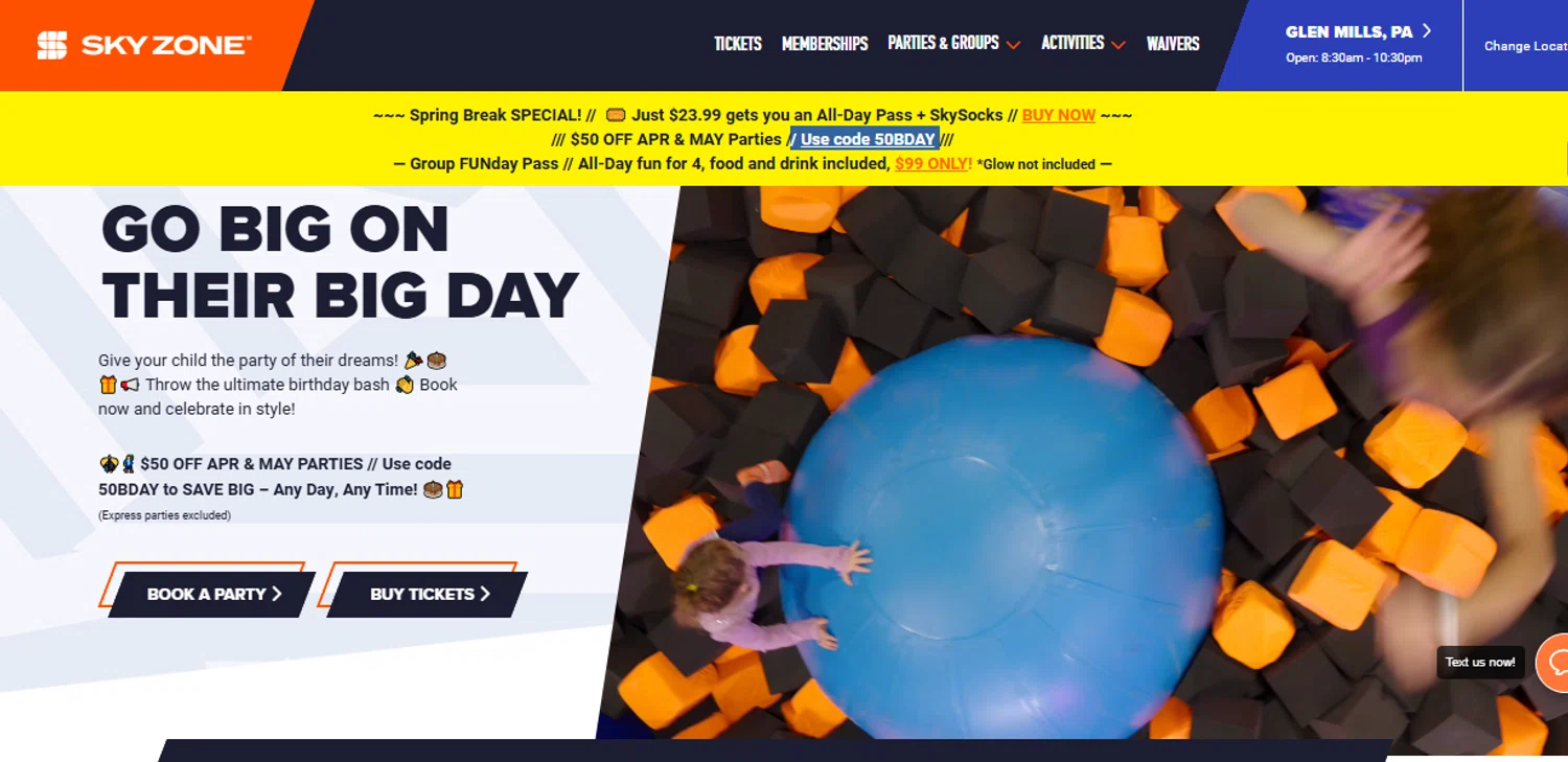 Birthday Parties Sky Zone Promotion Sky Zone Summer Pass Sky