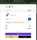 Slate Flosser coupon verification screenshot