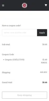 COELCTIVO coupon verification screenshot