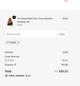 SHEEK coupon verification screenshot