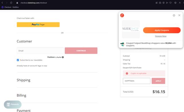 SleekHair checkout page showing SleekHair promo code box | Screenshot taken by SimplyCodes community member on Jan 22, 2025