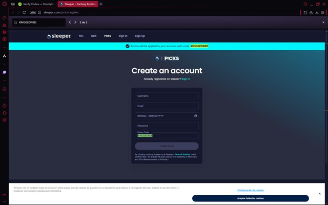 ‎Sleeper checkout page showing ‎Sleeper promo code box | Screenshot taken by SimplyCodes community member on Jul 29, 2025
