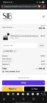 SAVE15OFF coupon verification screenshot