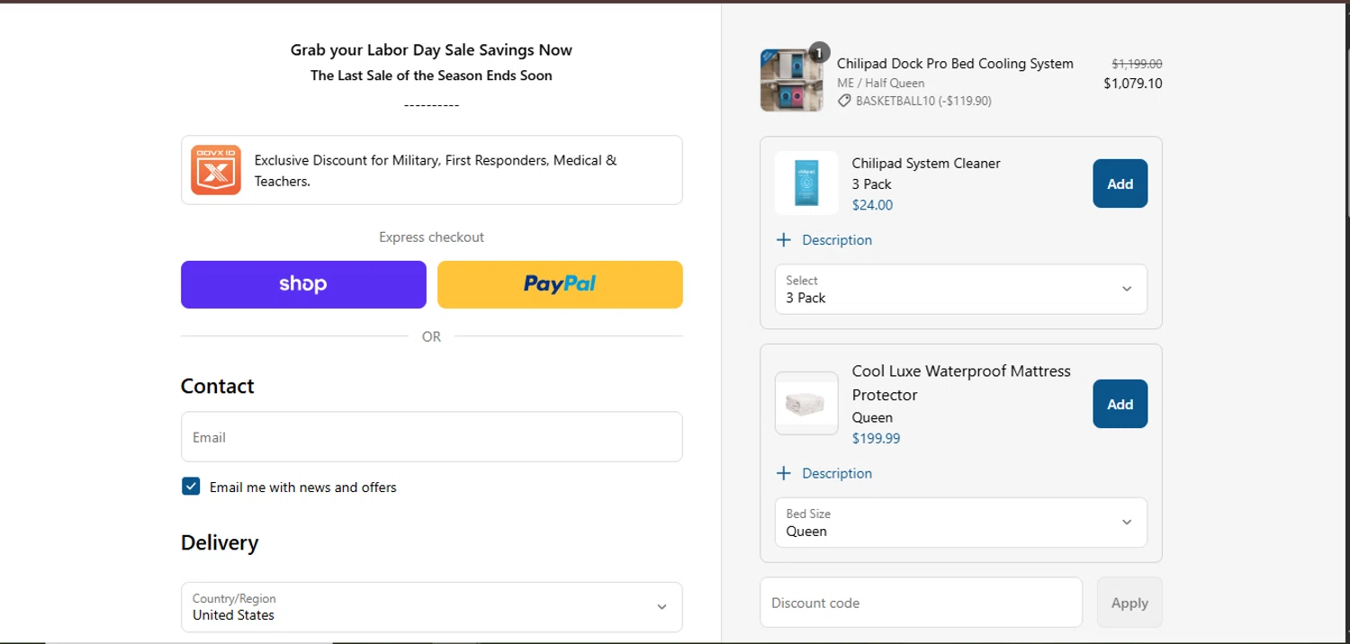 Sleepme discount code screenshot showing code BASKETBALL10 applied at Sleepme checkout page. Uploaded by SimplyCodes community member juanisaac on Sep 7, 2025