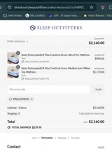 Sleep Outfitters coupon verification screenshot