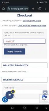 SAVEIT10 coupon verification screenshot