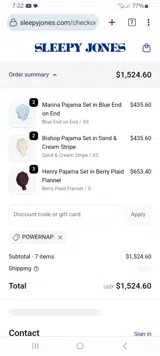 POWERNAP coupon verification screenshot