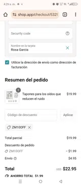 ZM10OFF coupon verification screenshot