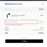 Slick Vapes coupon verification screenshot