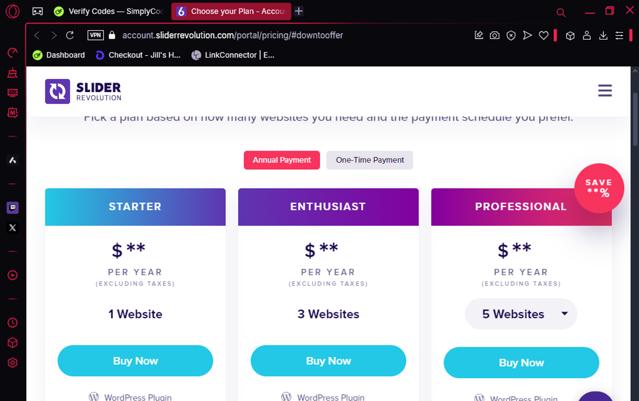 Slider Revolution checkout page showing Slider Revolution discount code box | Screenshot taken by SimplyCodes community member on Feb 19, 2025