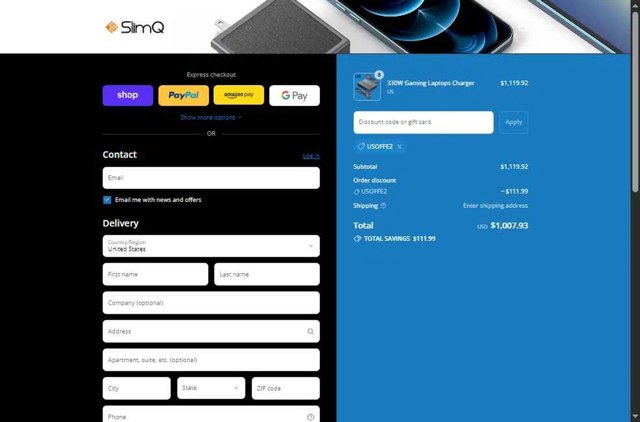 SlimQ checkout page showing SlimQ discount code box | Screenshot taken by SimplyCodes community member on Sep 4, 2025