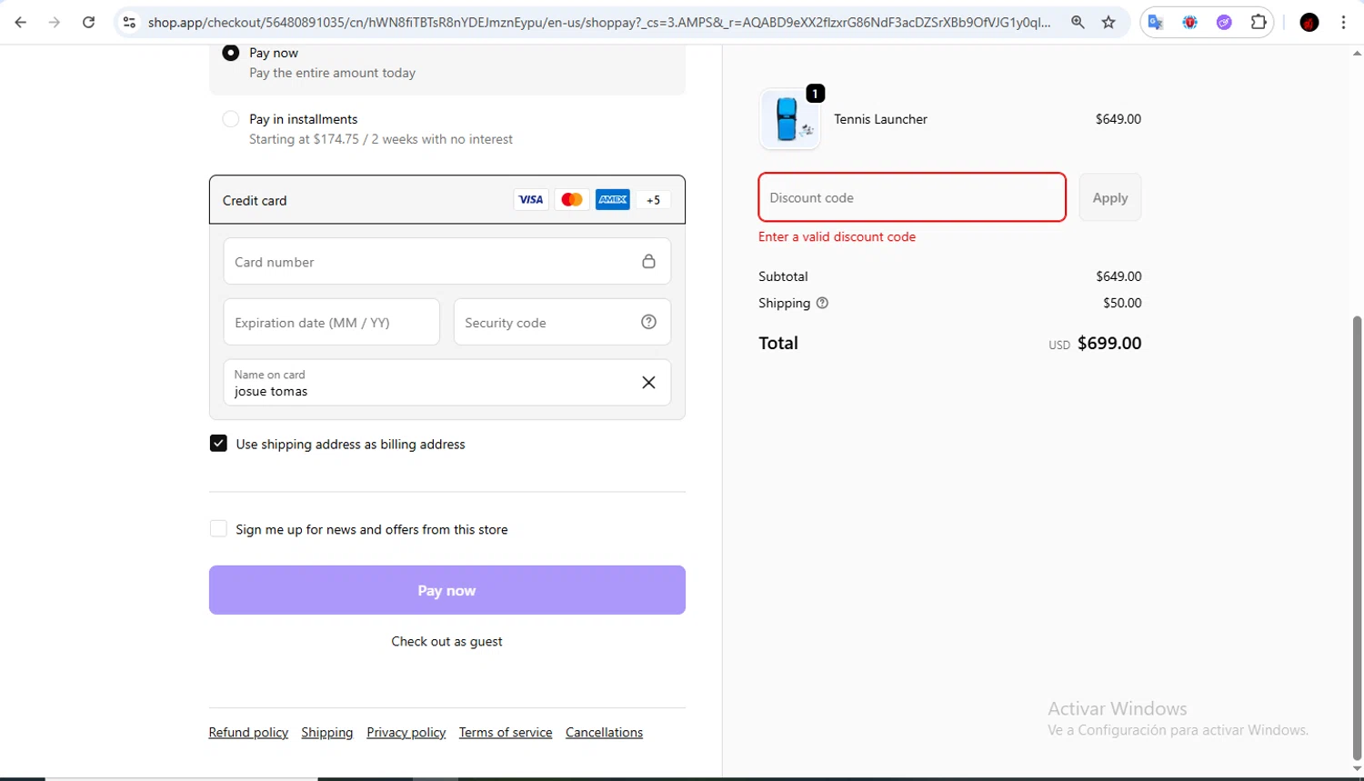 Slinger Bag discount code screenshot showing code SAVE20 applied at Slinger Bag checkout page. Uploaded by SimplyCodes community member Francisco01 on Feb 11, 2026