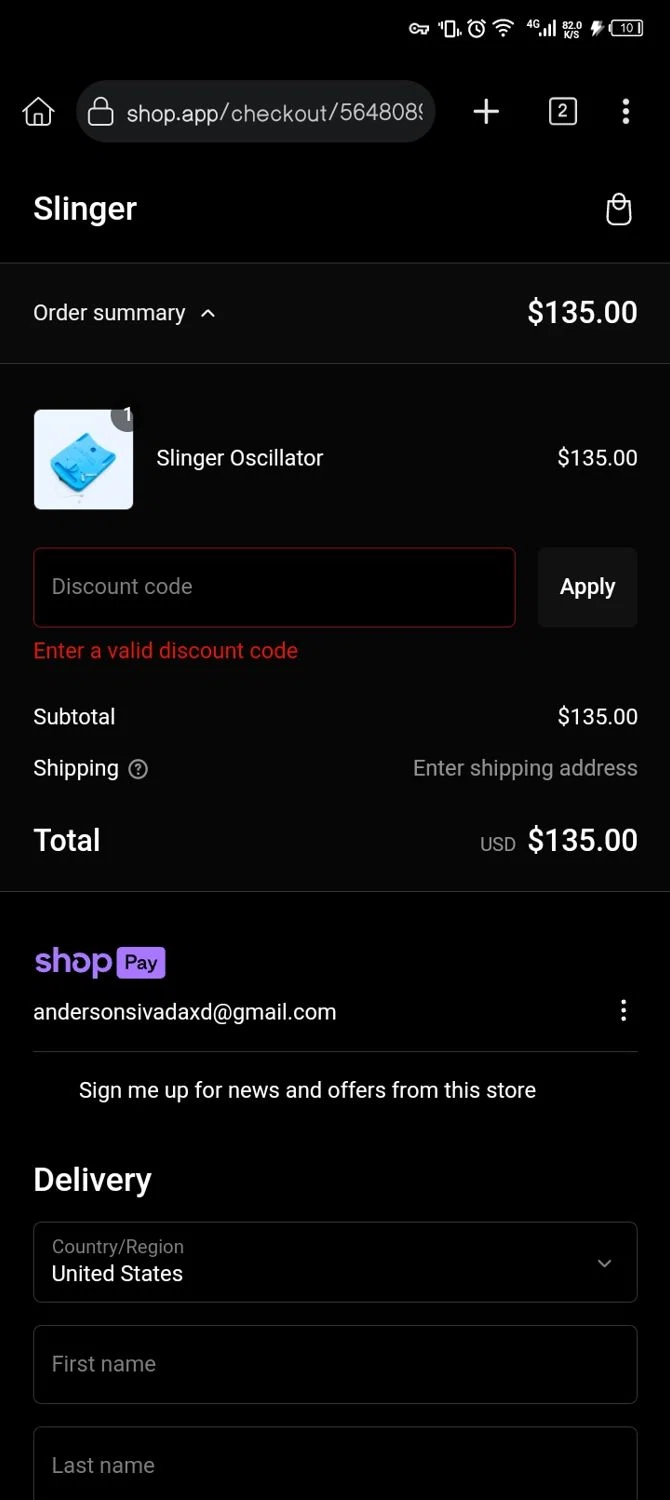 Slinger Bag discount code screenshot showing code SLINGERBOOST22 applied at Slinger Bag checkout page. Uploaded by SimplyCodes community member Xx_Cogeburras3000_xX on Feb 8, 2025
