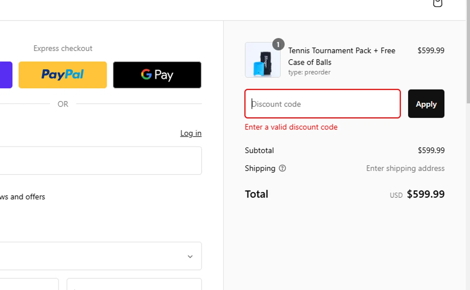 Slinger Bag discount code screenshot showing code Pickleballjourney applied at Slinger Bag checkout page. Uploaded by SimplyCodes community member SalePhoenix2220 on Jan 4, 2025