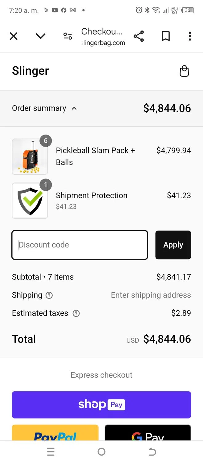 Slinger Bag discount code screenshot showing code PRIMETIME50 applied at Slinger Bag checkout page. Uploaded by SimplyCodes community member CUICASCOROMOTO on Dec 27, 2024