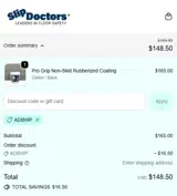 Slip Doctors coupon verification screenshot