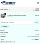 Slip Doctors coupon verification screenshot