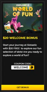 Slotastic coupon verification screenshot