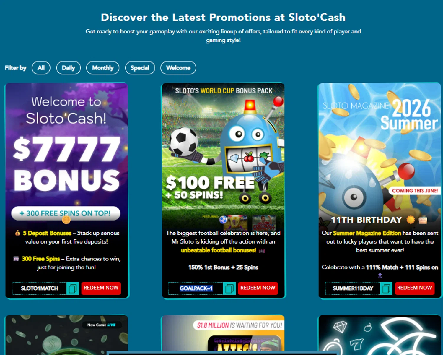 Slotocash Casino promo code screenshot showing code SUMMER11BDAY applied at Slotocash Casino checkout page. Uploaded by SimplyCodes community member chepipi on Jun 16, 2026