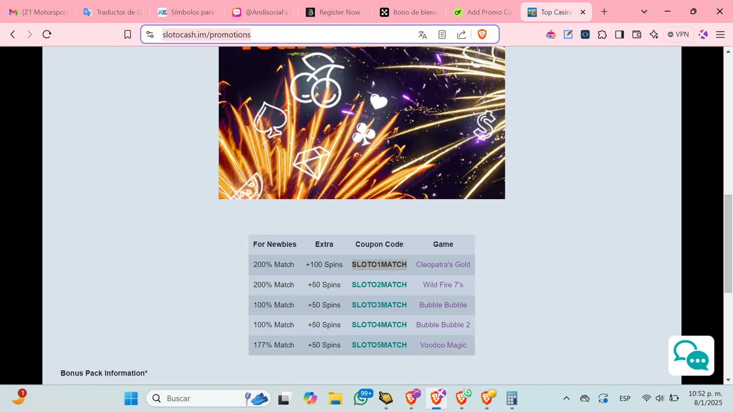 Slotocash Casino promo code screenshot showing code SLOTO1MATCH applied at Slotocash Casino checkout page. Uploaded by SimplyCodes community member cosita on Jan 9, 2025