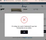 celebrate25 coupon verification screenshot