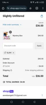 SLI94 coupon verification screenshot