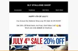 Sly Stallone Shop coupon verification screenshot